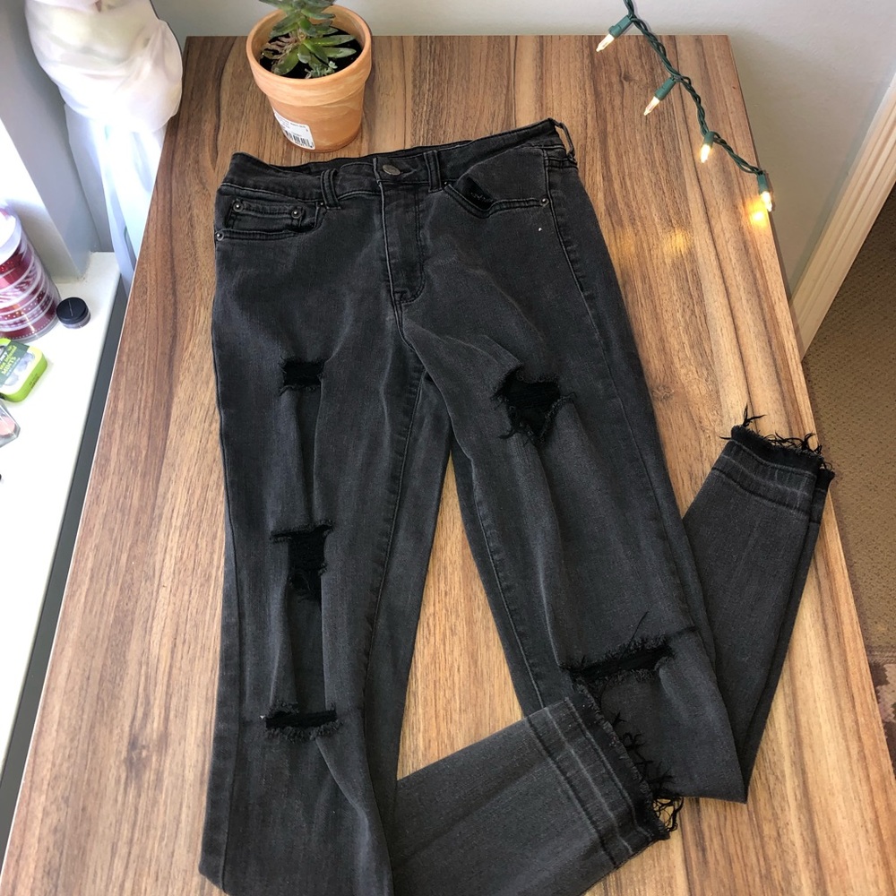 Black ripped jeans